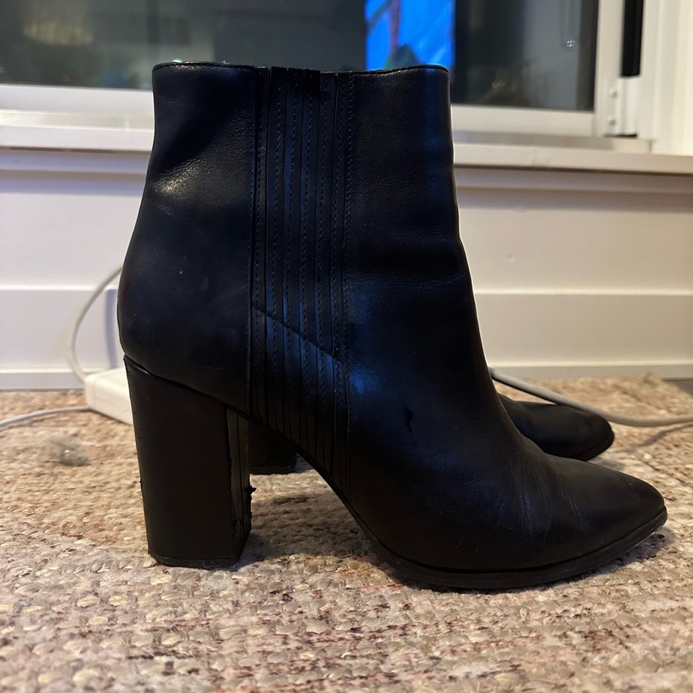 Black Leather Booties